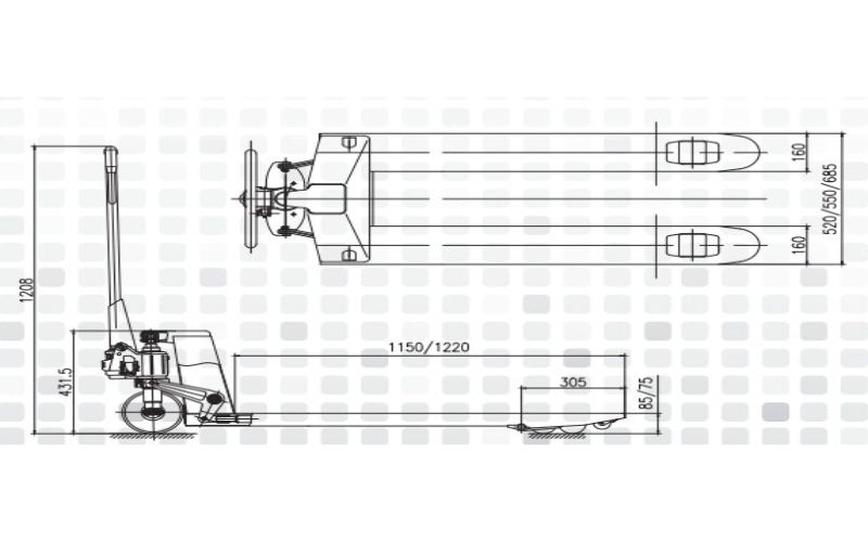 Tìm hiểu xe nâng tay và bản vẽ CAD