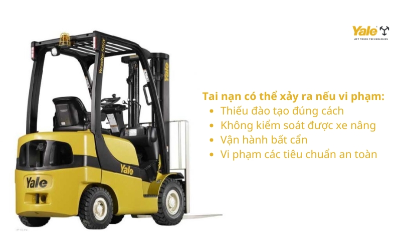 Vi phạm nguyên tắc an toàn khi vận hành xe nâng sẽ gây tai nạn