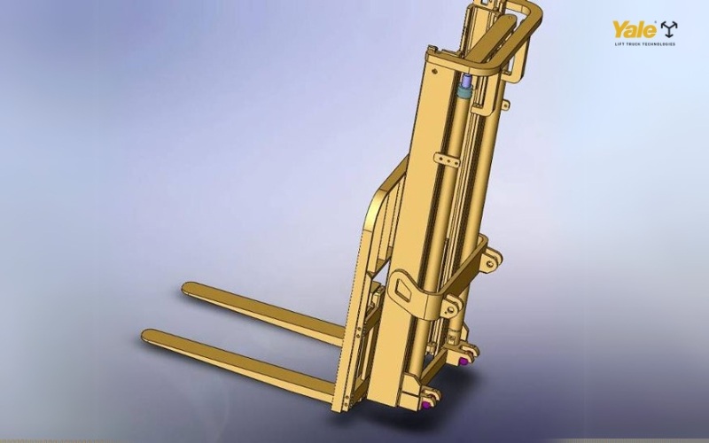 Bộ dịch càng là một phụ kiện gắn thêm vào mặt nạ (khung giá nâng) của xe nâng