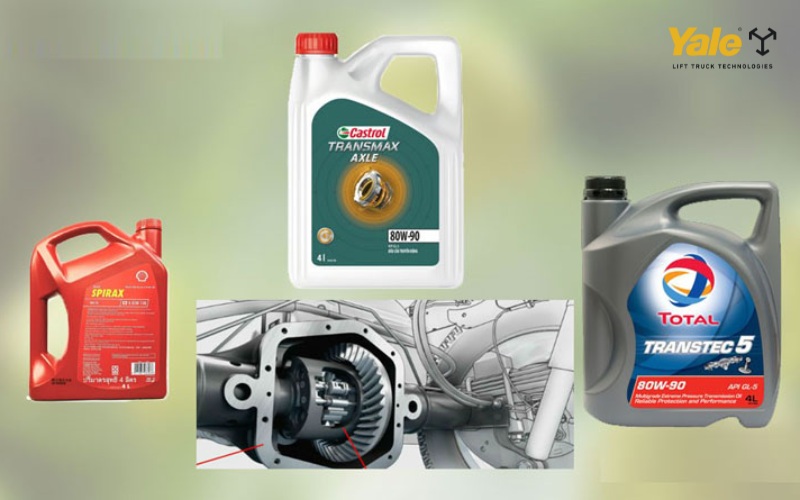 Xe nâng sử dụng nhiều loại dầu khác nhau như dầu động cơ, dầu hộp số, dầu thủy lực và dầu cầu