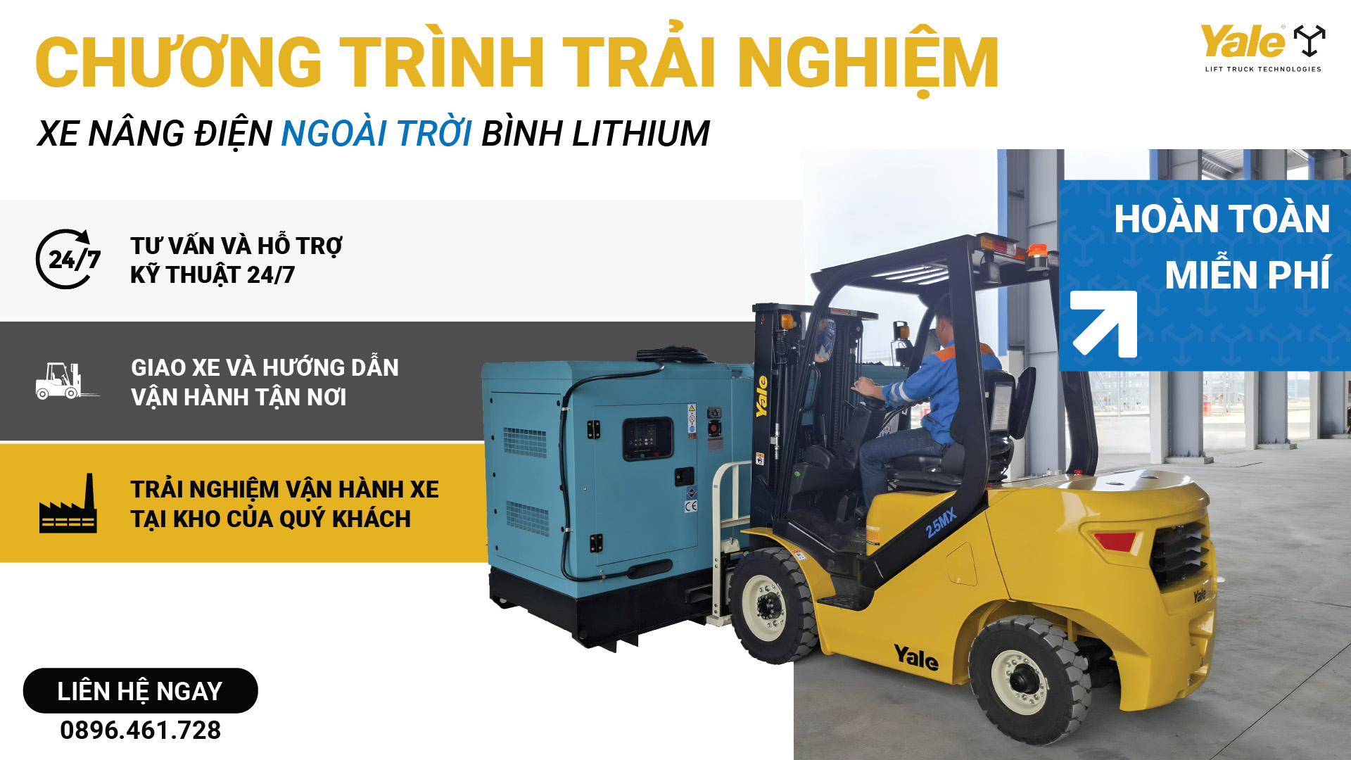 Miễn phí lái thử xe nâng Yale