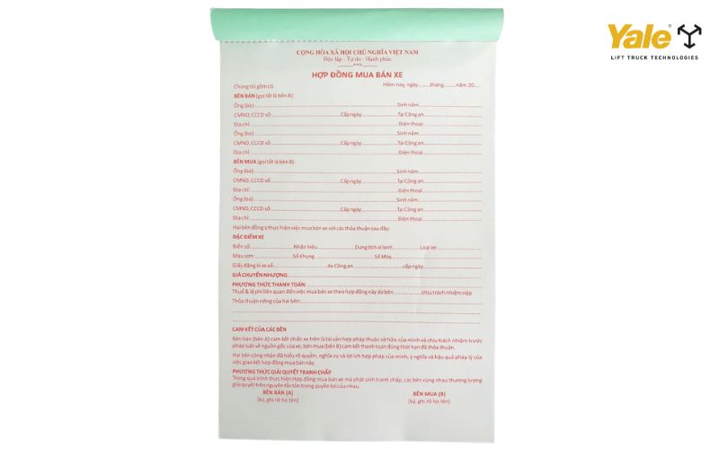 Hợp đồng mua bán xe nâng là căn cứ pháp lý quan trọng giúp doanh nghiệp đảm bảo quyền lợi và nghĩa vụ của cả bên mua lẫn bên bán