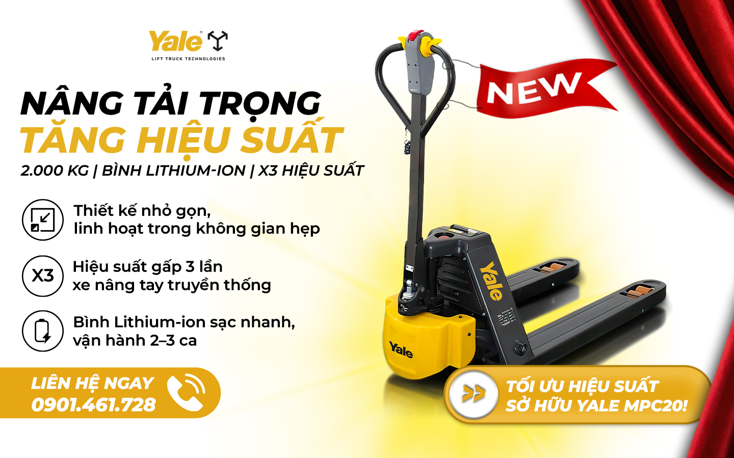 XE NÂNG TAY ĐIỆN 2 TẤN YALE MPC20