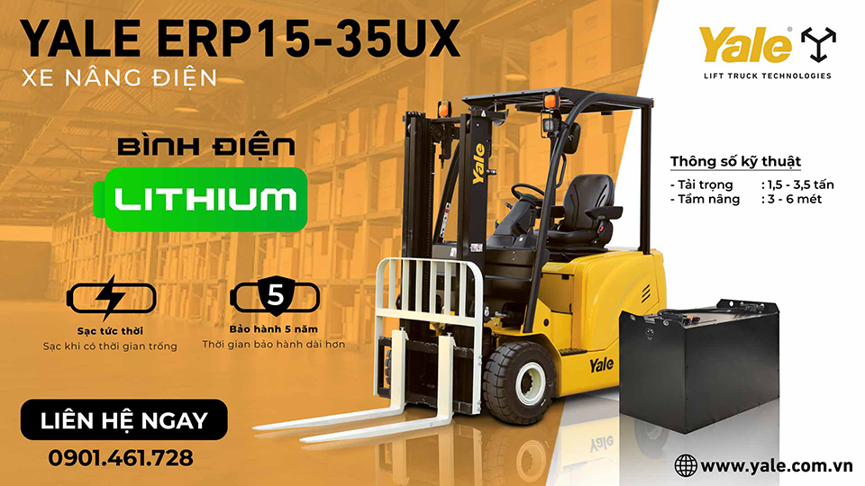 Xe nâng điện bình lithium Yale ERP15-35UX
